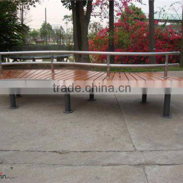 Stainless Steel Curved Outdoor Bench