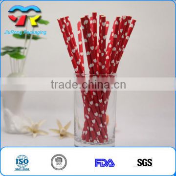 Factory wholesale dot printing paper straw, stripe printing paper straw