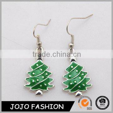 Christmas fashion cute metal gold plated tree shape chirstmas earrings