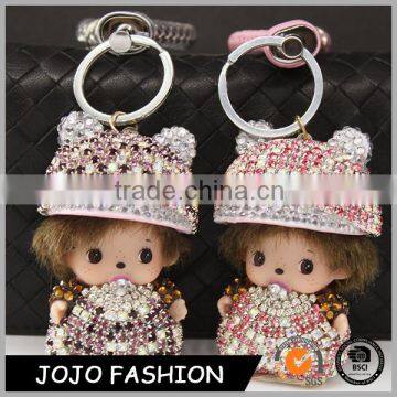 Fashion wholesale bag rhinestone lovely cartoon keychain