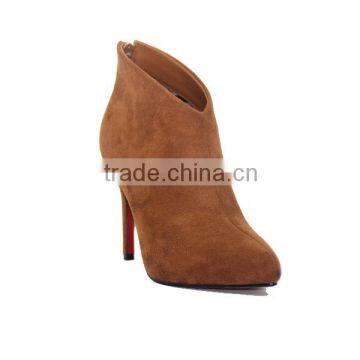 Ladies Suede Leather Fashion Boots Brown Leather Boots for Women photo-2