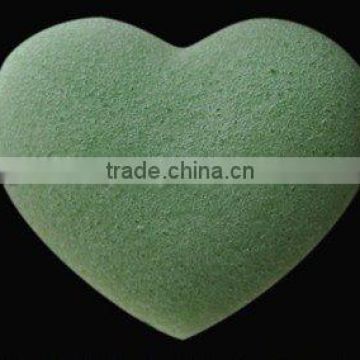 Green tea heart shape sponge