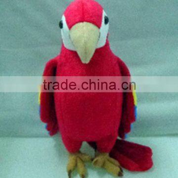 Cute lovely plush red parrot toy, Stuffed soft pet toy plush animal toy