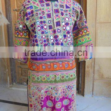 dress front unstitch pieces, embroidery, jaisalmer handloom, vintage cotton