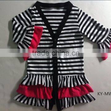 2016 latest long sleeves stripe ruffle windbreaker jackets children clothing