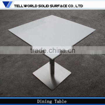 Wholesale! Pure color high glossy standard size artificial marble top square restaurant tables