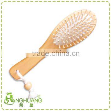 Straight wooden hair brush