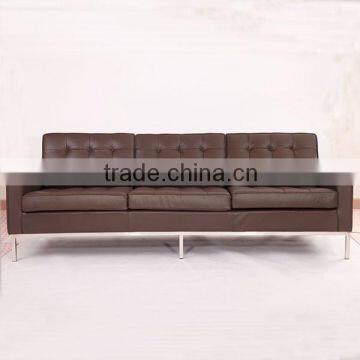 Furniture leather Florence Knoll three seater Sofa in office