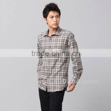 Latest men's 100% cotton long sleeve fashion classic plaid flannel famous brand OEM shirts