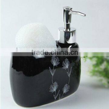 ceramic soap kitchen dispenser with cleaning sponges