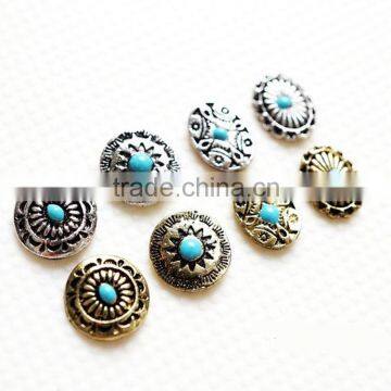 2016 New Nails Factory Price Turkey Bohemia style 3D luxury retro stone metal alloy for nail art decoration