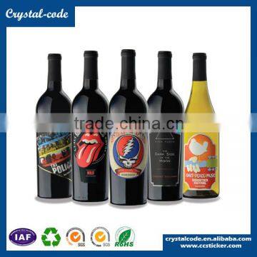 Good quality wine bottle plastic laminated perfume waterproof removable adhesive wine sticker