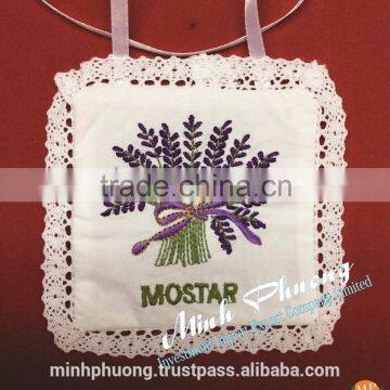 High quality hand embroidery flower powder fragrant bag