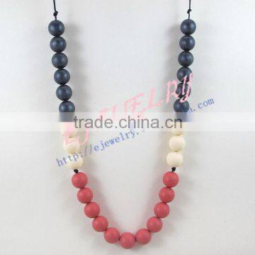 round silicone teething beads necklace good quality teething baby necklace breakaway claspsstatement necklaceTN065