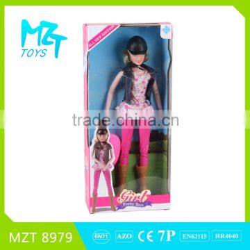 2016 New !Eco-friendly Plastic 11Inch Movable Joints Riding Barbie Girl MZT8979