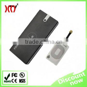 8000mAh QI Wireless Power Bank and Lithium Polymer Battery Charger With Dual Usb Output