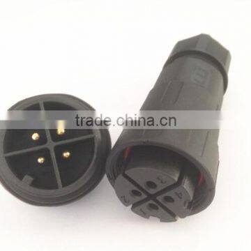 4 pole waterproof connector male socket with female plug cable to board connector