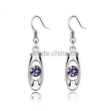 Mexico Alloy Silver Plated Four Color Rhinestone Evil Eye Long Earrings For Women