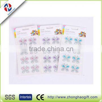 Crystal Self Adhesive Rhinestone Butterfly Sticker for Hobby