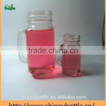 glass drinking tumbler with lid and handle and straw