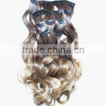 Fashion Gradient color Fake Hair kinky wave extension hair pieces N470