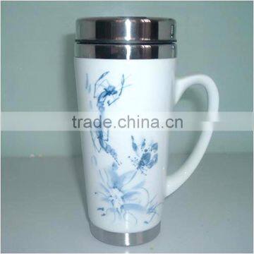 thermos ceramic travel mug with handle