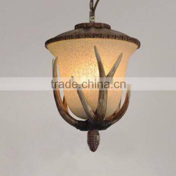 America Style polyresin buckhorn pendant lamp glass pendant light fixture for home decor simple coffee bar and restaurant