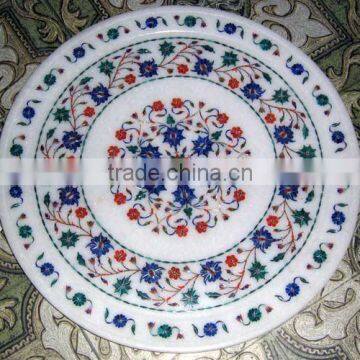 Indian Marble Inlay Plate Home Decorative Marble Inlay Plate