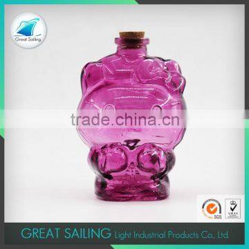 Eco-friendly Rose Hello Kitty Glass Oil jar