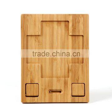 Wholesale Bamboo Mobile Phone Stand Wood Stand for iPad with 4 Hidden Slots