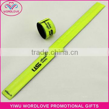 220*30mm PVC Reflective Slap Band, Custom Printing Slap Wrap Bracelet