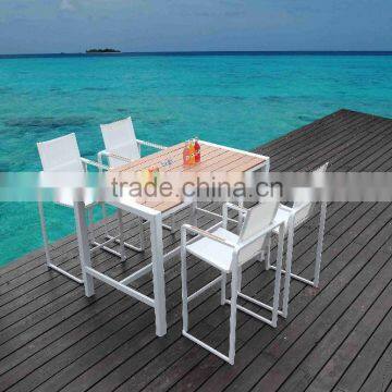 2016 modern design plastic wood stackable Bar sets outdoor furniture