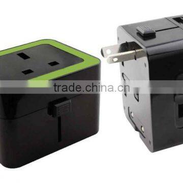 Factory hot wholesale all in one folding universal cheap travel adapter with dual usb,UK to US AU EU travel converter