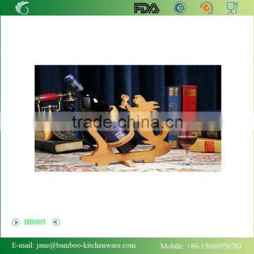 Bamboo Wine Rack Red Wine Holder Single Bottle Holder Mermaid photo-3