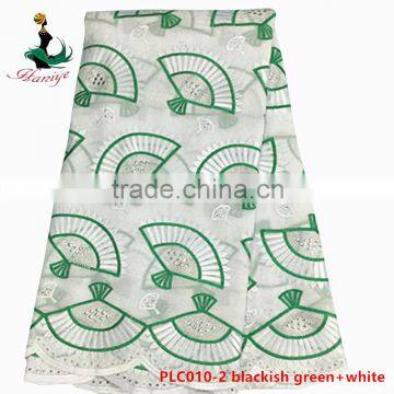 Haniye 2016 Latest High Quality Swiss Cotton Lace Fabric 100% Cotton Polish Lace With Stones/PLC010 photo-2