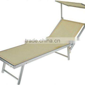 Folding aluminium beach sunbed
