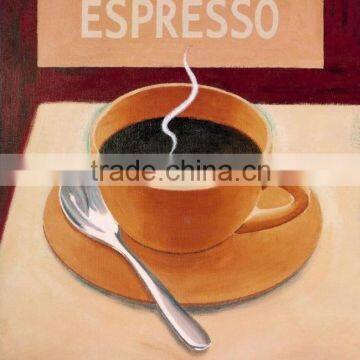 Simple still life espresso coffee painting