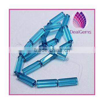 Bead glass blue 20x5mm cube approximately 20ps/strand.