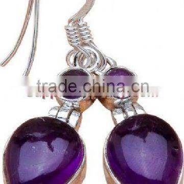 Great Quality Amethyst Cut Blue Topaz Supplier Wholesale Gemstone Silver Jewelry Making Earring