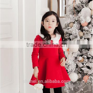 2015 Girls christmas /New year long sleeve red dress festival red dress