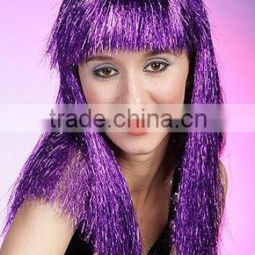 Cheap Tinsel party wigs, synthetic wigs,football fans wig