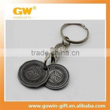 Old antique silver metal custom key chain ring