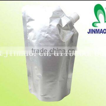 high quality Aluminium foil spout pouch bag without print for liquid