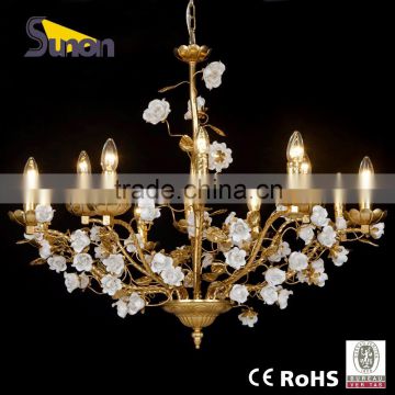 SD1119-8+4 factory price luxuriant chandelier of gold foil color chandelier/antique hanging lamp