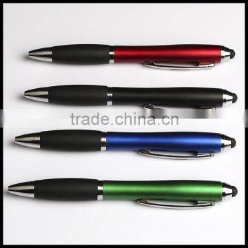 Rubber grip factory price plastic touch screen ball pen for promotional gift