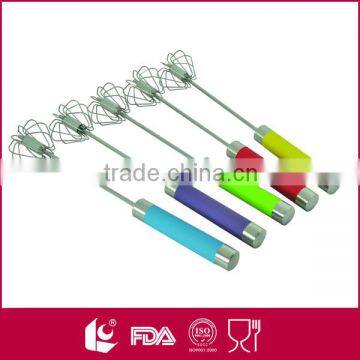 Wholesale ultra durable kitchen stainless steel hand push whisk