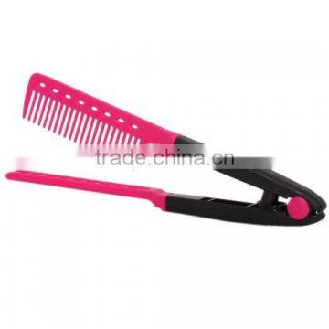 2016 NewHair Straightener Hairdressing Salon Straightening Brush Folding V Comb