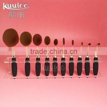 High Quantility New Type Best Selling Cosmetic Foundation 10Pcs Rose Gold Oval Makeup Brush Set