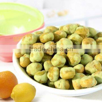 Hot spicy wasabi coated green peas