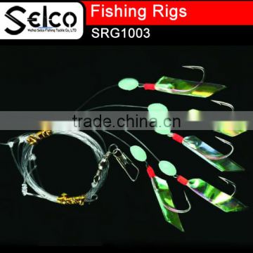 Cheap colorful carp fishing rigs sabiki fishing rigs glowing beads fish skin